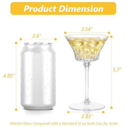 12 Pcs Plastic Martini Glasses with Gold Rim 4.5 Oz Reusable Acrylic Coupe Cocktail Glasses Removable Champagne Dessert Cups for Margaritas Weddings Parties Birthday (12, clear) - color: Clear
