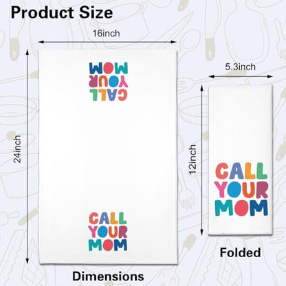 Text Your Mom Call Your Mom Funny Kitchen Towels 2 Pack, Sweet New House Gift for Hostess, Graduation Day Birthday Housewarming Gift for Son Daughter Wife Friends, Ikts002 - color: Your Mom Set