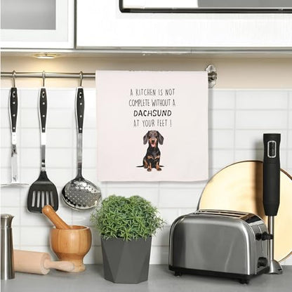 Funny Dachshund Dish Towels Set of 2-16x24 Inch Cute Wiener Dog Kitchen Towels, Gifts for Dachshund Lovers Women, Housewarming Present - color: Dachshund