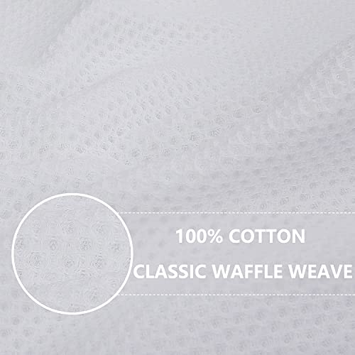 100% Cotton Waffle Weave Kitchen Dish Cloths, 2 Pack Ultra Soft Absorbent, Quick Drying Dish Towels, 12x12 Inches, Dish Rags for Drying Dishes & Daily Kitchen Use, White - color: White