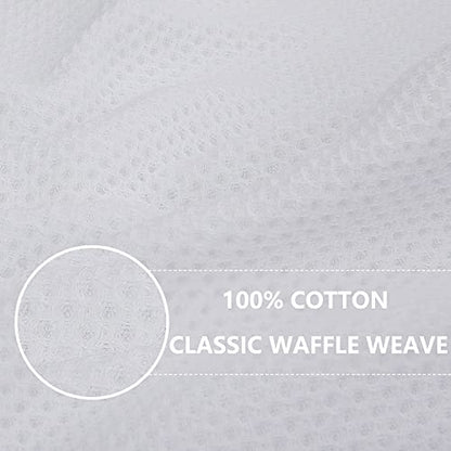 100% Cotton Waffle Weave Kitchen Dish Cloths, 2 Pack Ultra Soft Absorbent, Quick Drying Dish Towels, 12x12 Inches, Dish Rags for Drying Dishes & Daily Kitchen Use, White - color: White