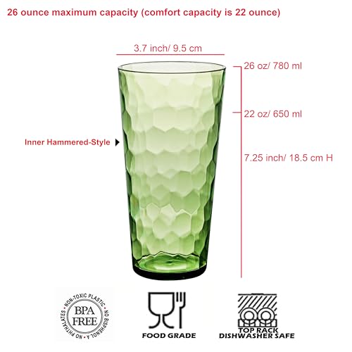 KOXIN-KARLU Mixed Drinkware 26-ounce Plastic Tumbler Acrylic Water Glasses, set of 8 Multicolor - color: Multicolor
