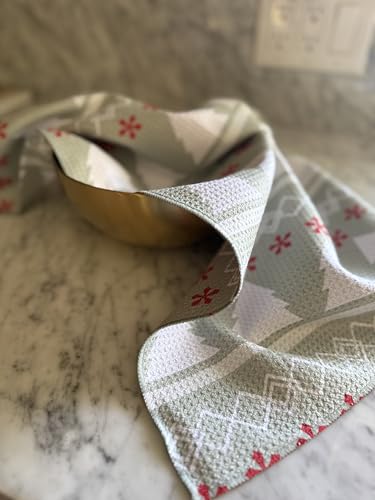 Kitchen Towels, Dish Towels for Kitchen, 3 Pc Kitchen Towel Set | Microfiber Waffle Towels, 16 x 26 inches, with Hanging Loops, Reusable Tea Towels, Cute Kitchen Towels - 3 Pack - color: Mint 2 Pack