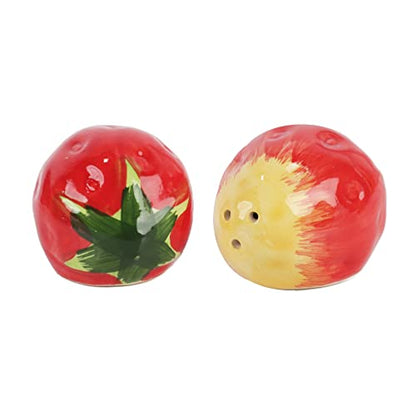 Novelty Ceramic Fruit Salt and Pepper Shakers Set - Mini Strawberry - color: Mini Strawberry