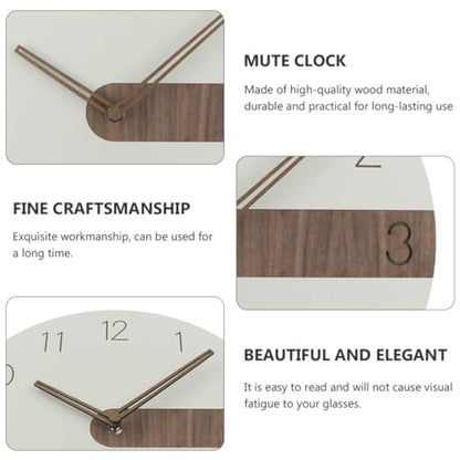 STAHAD Minimalist Wooden Wall Clock Silent Hanging Clock for Living Room and Study Easy to Read Medium Density Fiberboard Wall Decor Without Battery