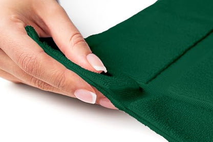 100% Cotton Bath Mat 24x17 Inches, 1350 GSM Thick Plush, Soft Absorbent, Oeko-Tex Certified, Durable Construction– Green - color: Green