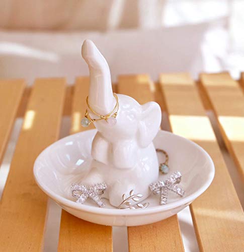 PUDDING CABIN Elephant Gifts for Mom Mothers Day Ring Holder Ring Dish, Elephant Gifts for Women Mom Birthday Wedding Christmas Valentine's Day - style: Elephant