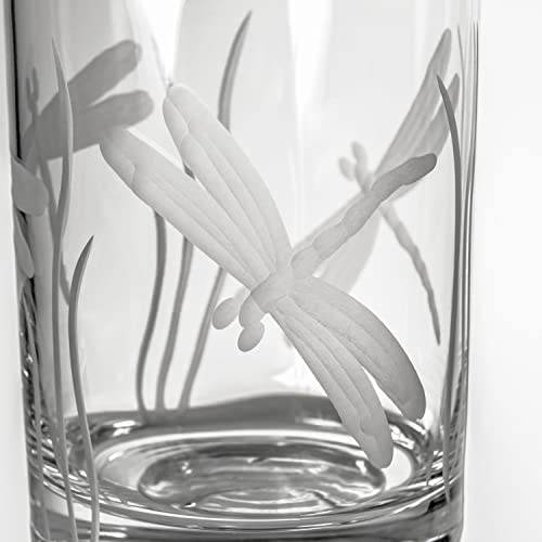 Rolf Glass Dragonfly Double Old Fashioned Glass | 13oz Etched Whiskey Tumbler | Set of 2 | Lead-Free Etched Glassware | Made in the USA (Set of 2) - color: DOF 2 Set