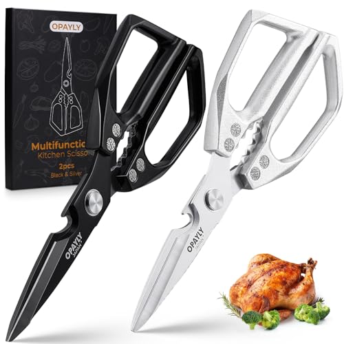 Kitchen Shears 2-Pack Heavy Duty All Purpose Stainless Steel Kitchen Shear Meat Scissors Japanese Cooking Scissor for Food, Sharp Dishwasher Safe Christmas for Men Women With Gifts Box