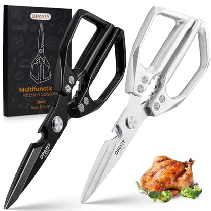 Kitchen Shears 2-Pack Heavy Duty All Purpose Stainless Steel Kitchen Shear Meat Scissors Japanese Cooking Scissor for Food, Sharp Dishwasher Safe Christmas for Men Women With Gifts Box