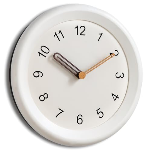10" Wall Clock Silent Non-Ticking Battery Operated Wood Minimalist | Analog Kitchen Home Bathroom Living Room Bedroom Office Mordern Simple - color: G_white, size: 10 Inch