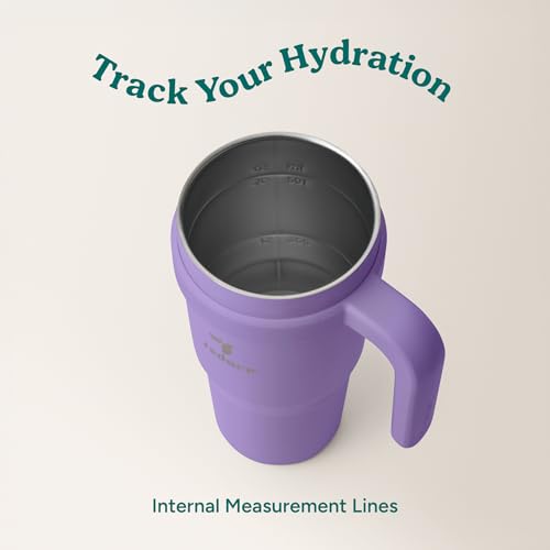 Reduce 24 oz Stainless Steel Tumbler with Handle - Dual-Wall Vacuum Insulated Travel Mug, Sweat-Proof Lid & Reusable Straw - Keeps Drinks Cold for 24 Hrs, Fits Cupholders, Dishwasher Safe-Purple Punch - color: Purple Punch, size: 24 Ounces