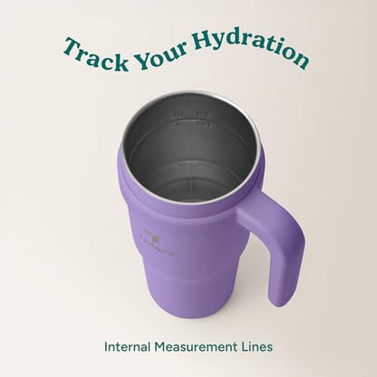 Reduce 24 oz Stainless Steel Tumbler with Handle - Dual-Wall Vacuum Insulated Travel Mug, Sweat-Proof Lid & Reusable Straw - Keeps Drinks Cold for 24 Hrs, Fits Cupholders, Dishwasher Safe-Purple Punch - color: Purple Punch, size: 24 Ounces