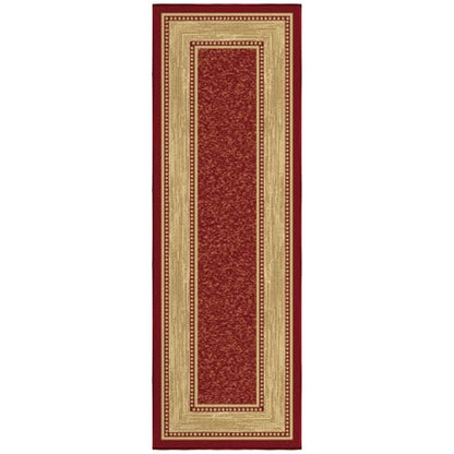 Ottomanson 2x5 Kitchen Rug Runner – Non-Slip Entryway Rug - color: Border Red, size: 1'8" x 4'5" (Runner)
