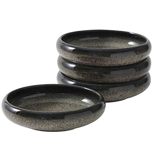 Uaral Appetizer Plate,Salad Plate,Stoneware Serving Dishes,Japanese Side Dishes,Set of 4, 5.5 inch(Midnight Blue) - color: Midnight Blue