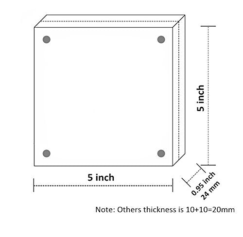 NIUBEE 5x5 Clear Acrylic Picture Frames 3 Pack, 20% Thicker Blocks Self Standing Magnetic Photo Frame, Desktop Card Display - size: 5x5"(3 Packs)