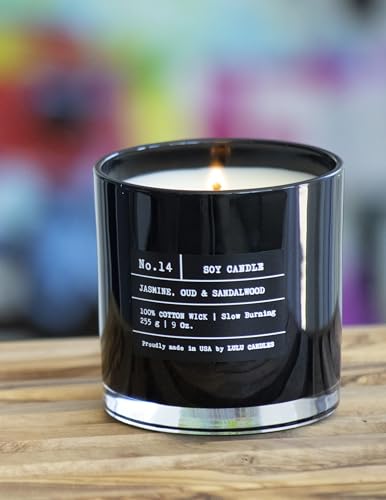 Lulu Candles | Jasmine, Oud & Sandalwood | Luxury Scented Soy Jar Candle | Hand Poured in The USA | Highly Scented & Long Lasting (9 Oz. 2 Pack) - size: 9 Oz. 2 Pack
