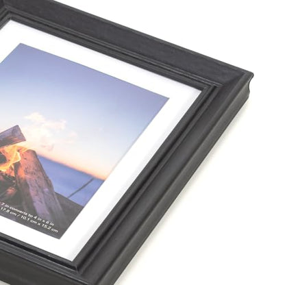 5x7 Picture Frame Black, Display 5x7 without Mat or 4x6 with Mat, Wall Gallery Photo Frames - color: Black Wood, size: 5x7 inches