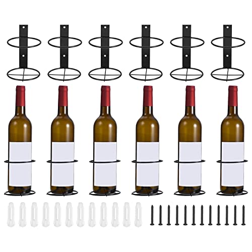 uxcell Spiral Wine Wall Holder 12 Pcs, Metal Wine Bottle Display Holder, Wine Bottles Display Wall Storage Shelf -for Kitchen Bar Wall Decor Black Upward - style: Upward Style