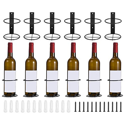uxcell Spiral Wine Wall Holder 12 Pcs, Metal Wine Bottle Display Holder, Wine Bottles Display Wall Storage Shelf -for Kitchen Bar Wall Decor Black Upward - style: Upward Style
