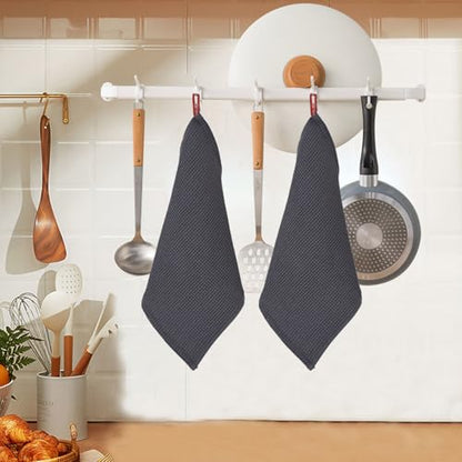 100% Cotton Kitchen Dish Cloths, 6 Pack Kitchen Towels and Dishcloths Sets, Drying Dishes Quick Drying Kitchen Towels Dish Rags, 12 X 12 Inches, Mixed Color