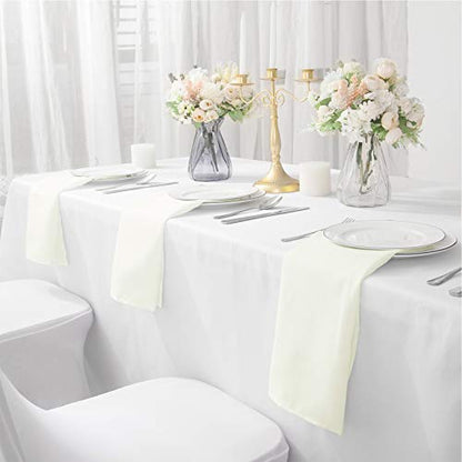 Bailarina Cloth Napkins Set of 80,17x17 inches Dinner Napkins Cloth Washable,Polyester Square Table Cloth Napkin Bulk with Hemmed Edges Ideal for Banquets, Parties and Weddings-Ivory - color: Ivory