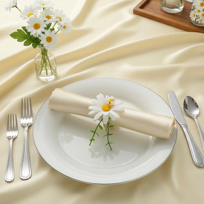 Bee and Daisy Napkin Rings, Set of 12 | White Flower Napkin Holders for Spring Parties, Weddings, Dinner Tables and Bee-Themed Table Decor