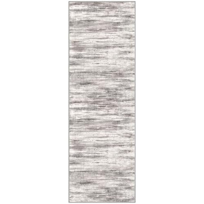 KOZYFLY Modern Kitchen Runner Rug 2x6 Washable Rug Runner Grey Beige | Non-Slip, Non-Shedding, Low Pile Soft, Abstract Striped, For Hall Kitchen Entryway Bathroom Laundry Bedroom Foyer - color: Grey/Light Beige/Brown, size: 2' x 6' (Runner)