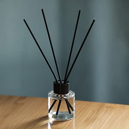 4PCS Refillable Fragrance Glass Diffuser Bottles with 20pcs Reeds Sticks & Black Caps & Funnel, Diffuser Jars for Home Oil Fragrance Decoration Girl Women Gift (50ML) - size: 50ML