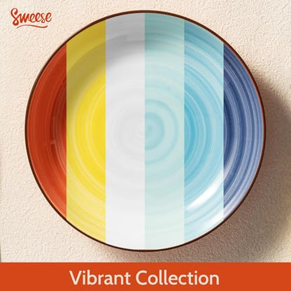 Sweese 6-Pack Ceramic Pasta Bowls, Multicolor Extra Large 30.0 Fl Oz, High-Grade Durable Professional Quality - color: Multicolor