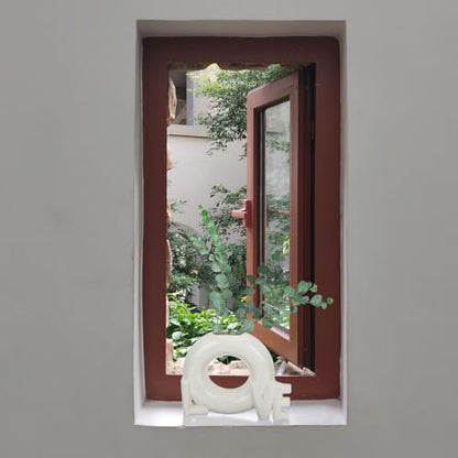 Love Shaped Ceramic Flower Vase, Glossy Donut Design, Creative Home Décor for Valentine’s Day, Dried Flower Arrangement Container, Simple Aesthetic Vase for Living Room and Office