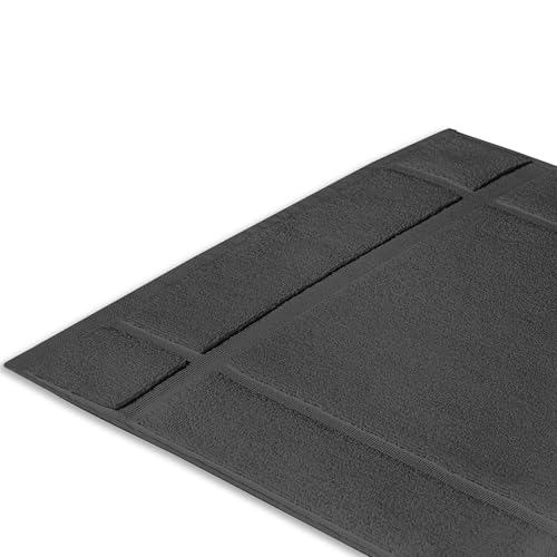 100% Cotton Bath Mat 24x17 Inches, 1350 GSM Thick Plush, Soft Absorbent, Oeko-Tex Certified, Durable Construction – Grey - color: Grey