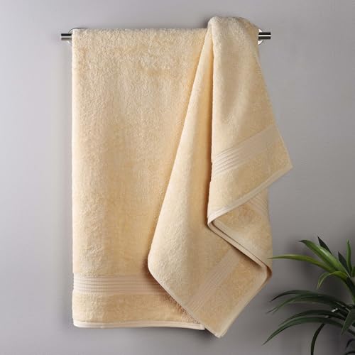 Superior Egyptian Cotton Bath Towel Set, Home Bathroom Towels, Master, Guest Bath, Decor Essentials, Quick Dry, Absorbent, Large Body Towels, Spa, Hotel, Resort, Adult, Kids, Set of 2, Canary - color: Canary, size: Bath Towel (2-Pack)