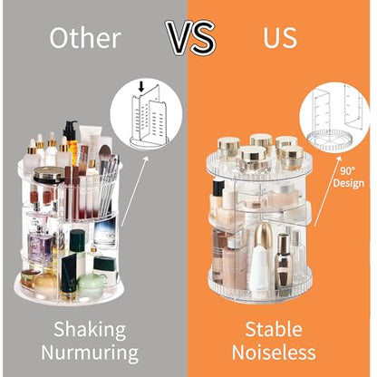 Clear Rotating Makeup Organizer,8 Adjustable Layers Vanity Organizer Skincare Storage,Cosmetic Display Case 360° Stabilizly Spinning Multi-Function Storage for Bathroom and Bedroom Countertop - size: Tall | 8 Tier