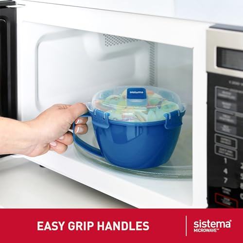 Sistema Microwave Containers | Soup Mug, Porridge Bowl & Noodle Bowl | Food Containers With Steam Release Vents | BPA-Free | Red | 3 Count - size: 3-Pack Assorted