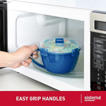 Sistema Microwave Containers | Soup Mug, Porridge Bowl & Noodle Bowl | Food Containers With Steam Release Vents | BPA-Free | Red | 3 Count - size: 3-Pack Assorted