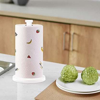 White Paper Towel Holder - Countertop Standing Holder for Kitchen - color: White