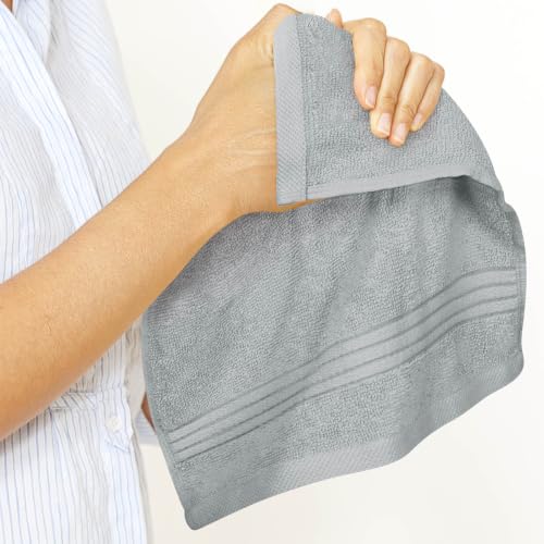Utopia Towels 12 Pack Premium Wash Cloths, 12x12 in, 100% Cotton, Cool Grey | Highly Absorbent Soft Feel Lightweight Washcloths - Premium Ring Spun Cotton, Ideal for Bathroom, Spa, Gym & Face - color: Cool Grey