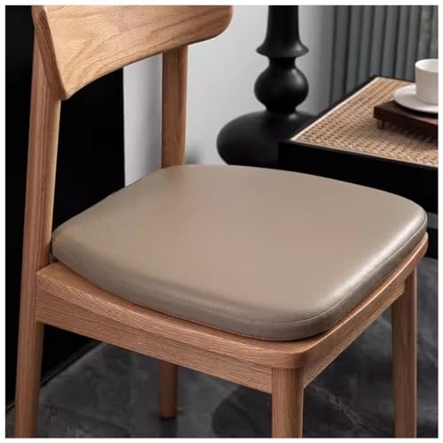 High-Grade Dining Chair Cushion, Leather Seat Cushion, 4cm Memory Foam U-Shaped Chair Pad Waterproof Non-Slip Chair Cushions with Straps(Color:Khaki,Size:37 * 36cm) - color: Khaki, size: 37*36cm