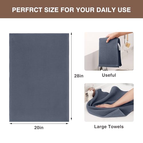 Homaxy 100% Cotton Oversized Waffle Weave Kitchen Towels, 5-Pack, Dark Grey | 20 x 28 Inches, Ultra Soft Absorbent Dish Towels, Quick Drying Large Cleaning Towels - color: Dark Grey, size: 20 X 28 - 5 Pack