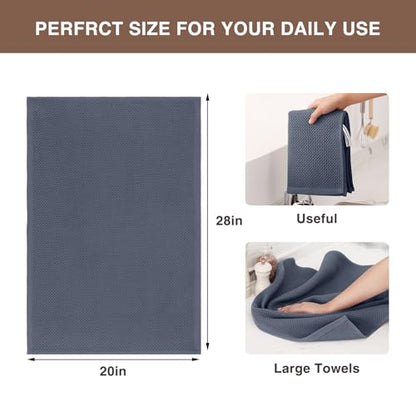 Homaxy 100% Cotton Oversized Waffle Weave Kitchen Towels, 5-Pack, Dark Grey | 20 x 28 Inches, Ultra Soft Absorbent Dish Towels, Quick Drying Large Cleaning Towels - color: Dark Grey, size: 20 X 28 - 5 Pack