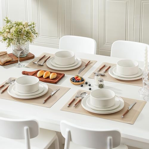 Salads & Desserts Plates, Set of 4, 8-Inch, Matte White | Matte Glaze Stoneware Plate, Microwave Safe, Dishwasher Safe - color: White, size: Salad Plates Set (4PCS)