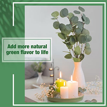 20 Pcs Artificial Eucalyptus Stems Fake Bulk Eucalyptus Faux Greenery Silver Dollar Leaves 23.6 Inches Silver Dollar Fake Plant Decor Silk Branches Artificial Greenery Branches Plant for Wedding Decor