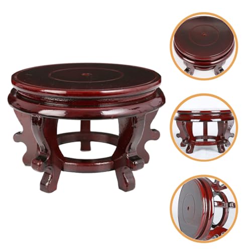 Vaguelly Wooden Plant Stand 6.3 Inch Indoor Flower Pot Holder Oriental Display Base for Succulents Vase Fishbowl Riser