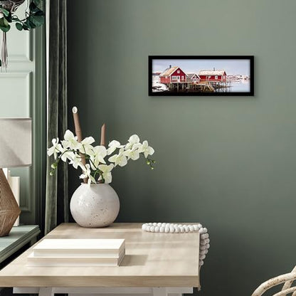 Americanflat 5x15 Picture Frame - Engineered Wood - Black | Shatter-resistant glass, wall or tabletop display with included easel, sawtooth hangers included - color: Black, size: 5x15
