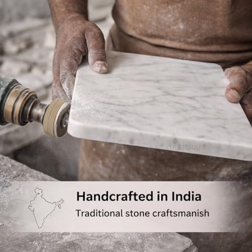 8×12 Inches White Marble Cheese & Charcuterie Board | Natural Marble, Non-Slip Feet, Cutting Board & Pastry Slab, Premium Stone Kitchen Tray - color: White, size: 12"L x 8"W