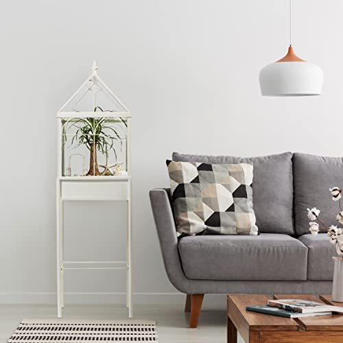 H Potter Freestanding Wardian Case Terrarium | Metal & Glass, Plant Stand - size: Medium