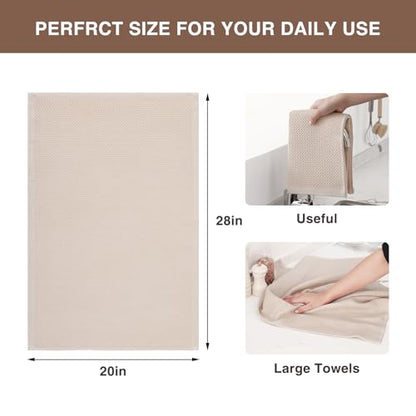 Homaxy 100% Cotton Oversized Waffle Weave Kitchen Towels 6-Pack, Beige | 20 x 28 Inches, Ultra Soft Absorbent Dish Towels, Quick Drying Large Cleaning Towels - color: Beige, size: 20 X 28 - 6 Pack