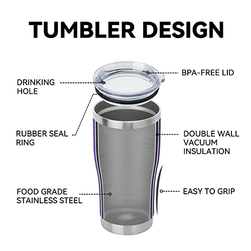 DOMICARE 20oz Tumbler with Lid Stainless Steel Tumblers Bulk, Double Wall Vacuum Insulated Coffee Travel Mug Powder Coated Tumbler, 12 Count (Pack of 1) Purple - color: Purple, size: 12 count