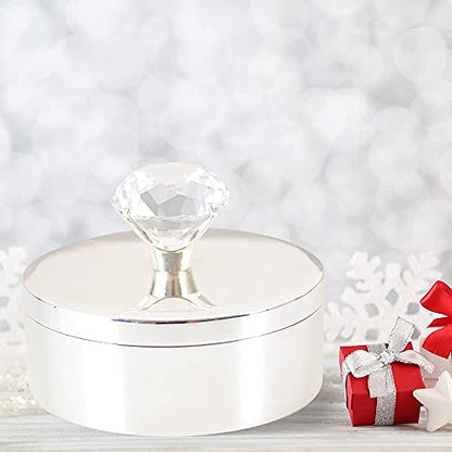 Diamond Silver Keepsake Box,Jewelry Box For Girls Jewelry Trinket Box Unique Gift For Her Crystal Trinket Box - color: Diamond